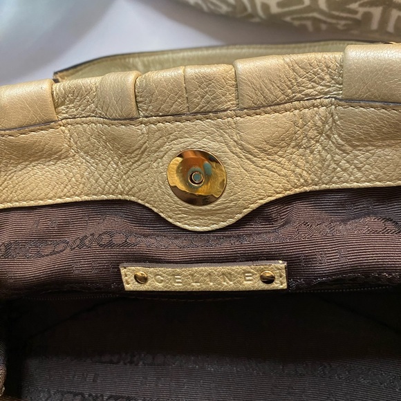 CELINE Gold Metallic Handbag with strap - Picture 7 of 7